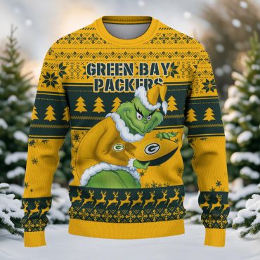 Green Bay Packers Grinch Christmas Eve Ugly Christmas Sweater