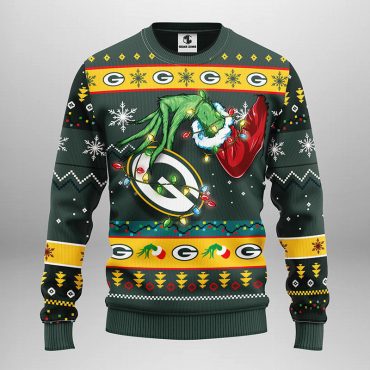 Green Bay Packers Grinch Christmas Mischief Ugly Christmas Sweater