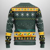 Green Bay Packers Grinch Christmas Mischief Ugly Christmas Sweater Back - TeeUgly