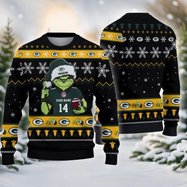 Green Bay Packers Grinch Holiday Cheer Ugly Christmas Sweater