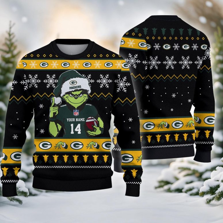 Green Bay Packers Grinch Holiday Cheer Ugly Christmas Sweater