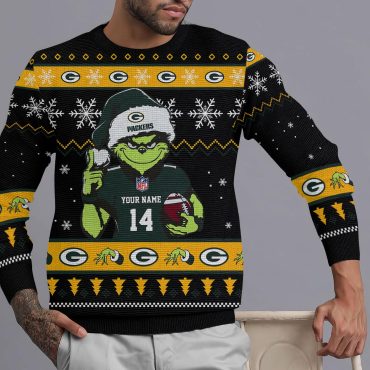 Green Bay Packers Grinch Holiday Cheer Ugly Christmas Sweater