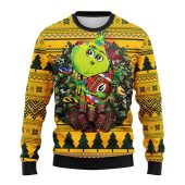 Green Bay Packers Grinch Hug Ugly Christmas Sweater - TeeUgly
