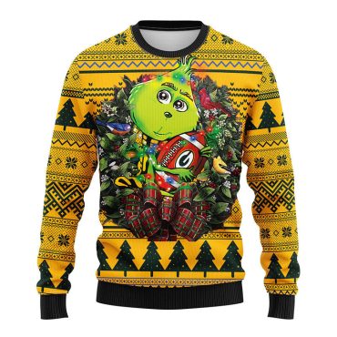 Green Bay Packers Grinch Hug Ugly Christmas Sweater