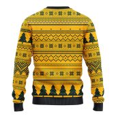 Green Bay Packers Grinch Hug Ugly Christmas Sweater Back - TeeUgly