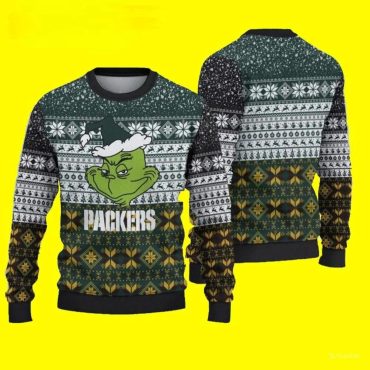 Green Bay Packers Grinch Mischief Ugly Christmas Sweater