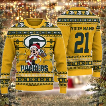 Green Bay Packers Mickey Mouse Christmas Football Ugly Christmas Sweater