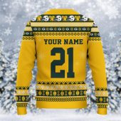 Green Bay Packers Mickey Mouse Christmas Football Ugly Christmas Sweater Back - TeeUgly