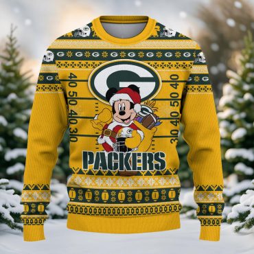 Green Bay Packers Mickey Mouse Christmas Football Ugly Christmas Sweater