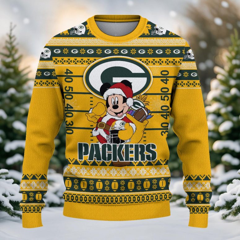 Green Bay Packers Mickey Mouse Christmas Football Ugly Christmas Sweater
