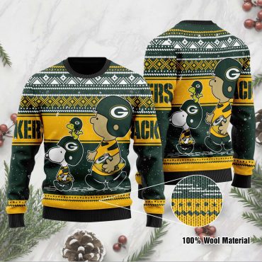 Green Bay Packers Snoopy and Woodstock Ugly Christmas Sweater