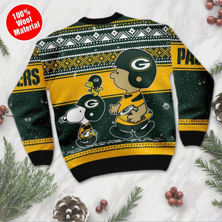 Green Bay Packers Snoopy and Woodstock Ugly Christmas Sweater