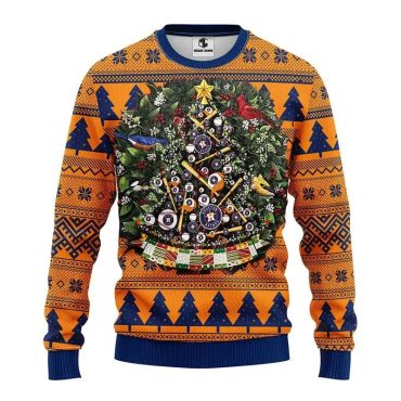 Houston Astros Christmas Tree Baseball Ugly Christmas Sweater