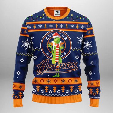 Houston Astros Funny Grinch Ugly Christmas Sweater