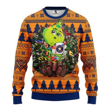 Houston Astros Grinch Hug Ugly Christmas Sweater