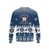 Houston Astros Snowflake Pattern Holiday Ugly Christmas Sweater