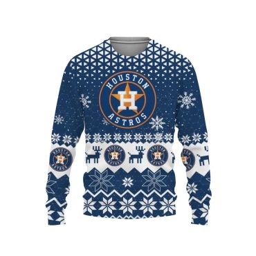 Houston Astros Snowflake Pattern Holiday Ugly Christmas Sweater