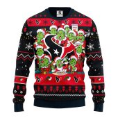 Houston Texans 12 Grinch Xmas Day Ugly Christmas Sweater - TeeUgly