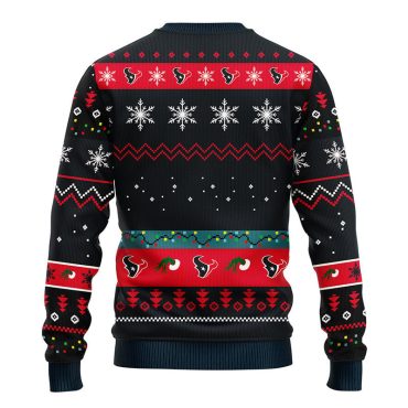 Houston Texans 12 Grinch Xmas Day Ugly Christmas Sweater