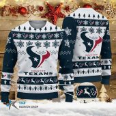 Houston Texans Big Logo Ugly Christmas Sweater, NFL Christmas Sweater
