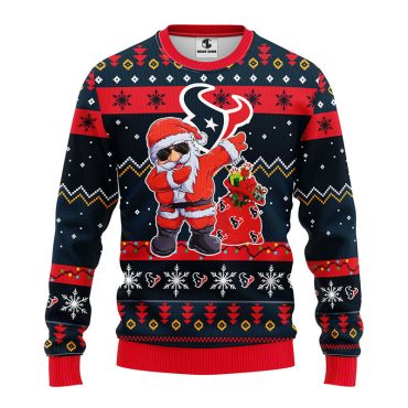Houston Texans Dabbing Santa Claus Ugly Christmas Sweater