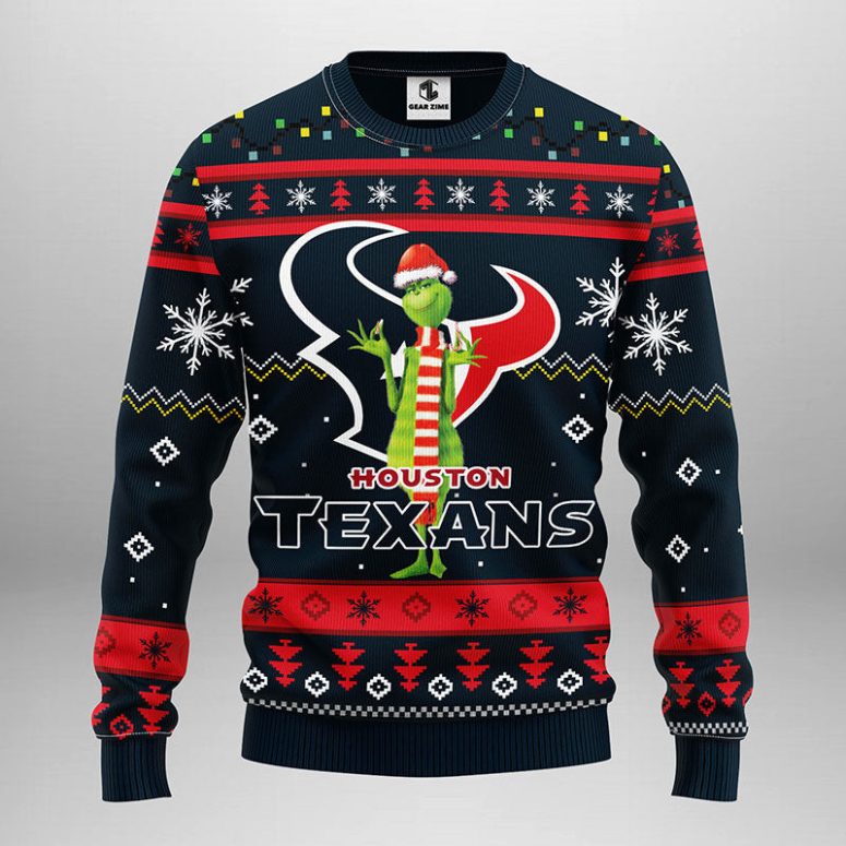 Houston Texans Funny Grinch Ugly Christmas Sweater