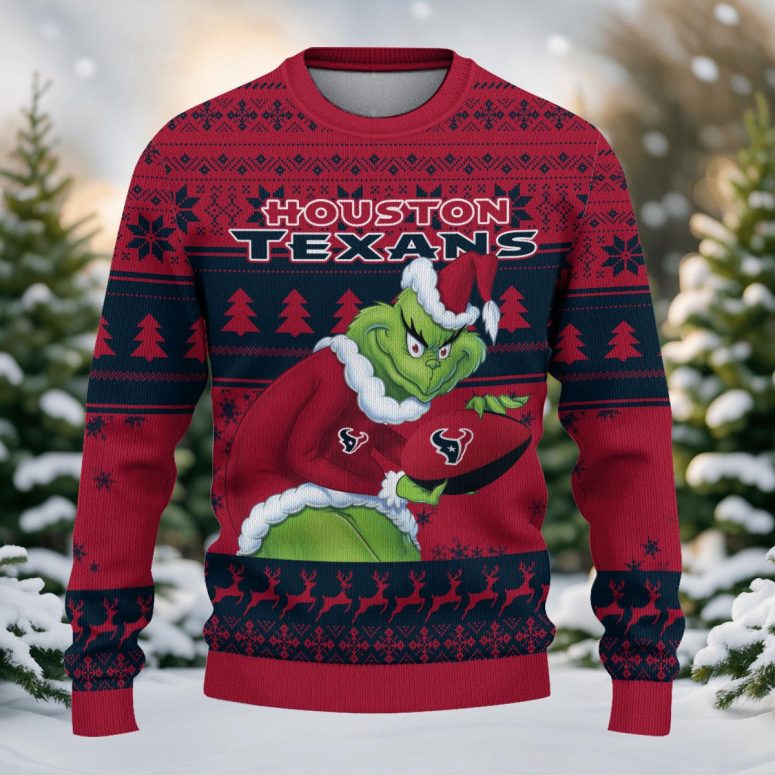 Houston Texans Grinch Holiday Touchdown Ugly Christmas Sweater
