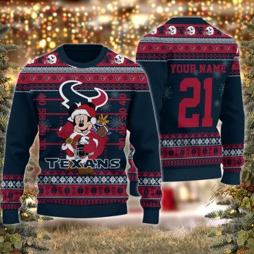 Houston Texans Mickey Christmas Cheer Ugly Christmas Sweater
