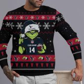 Houston Texans Mickey Christmas Spirit Ugly Christmas Sweater Front - TeeUgly