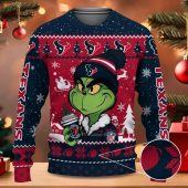 Houston Texans The Grinch Drink Coffee Ugly Christmas Sweater