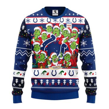 Indianapolis Colts 12 Grinch Xmas Day Ugly Christmas Sweater