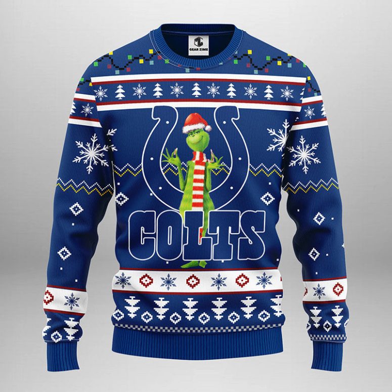 Indianapolis Colts Funny Grinch Ugly Christmas Sweater