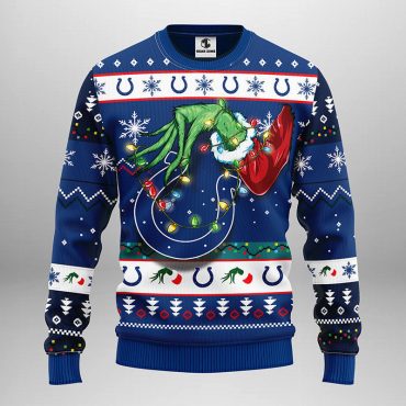 Indianapolis Colts Grinch Hand Ugly Christmas Sweater
