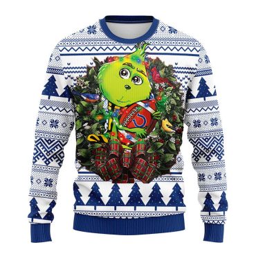 Indianapolis Colts Grinch Hug Ugly Christmas Sweater