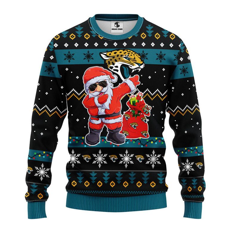 Jacksonville Jaguars Dabbing Santa Claus Ugly Christmas Sweater