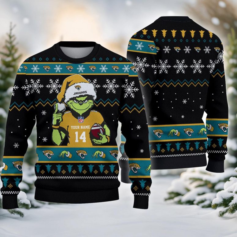 Jacksonville Jaguars Grinch Game Day Glory Ugly Christmas Sweater