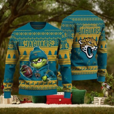 Jacksonville Jaguars Grinch Holiday Hustle Ugly Christmas Sweater