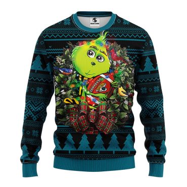 Jacksonville Jaguars Grinch Hug Ugly Christmas Sweater