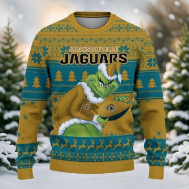 Jacksonville Jaguars Grinch Stolen Ugly Christmas Sweater