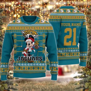 Jacksonville Jaguars Mickey Mouse Santa Ugly Christmas Sweater