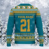 Jacksonville Jaguars Mickey Mouse Santa Ugly Christmas Sweater Back - TeeUgly