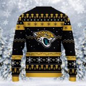 Jacksonville Jaguars Santa Claus Ugly Christmas Sweater Back - TeeUgly