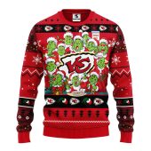 Kansas City Chiefs 12 Grinch Xmas Day Ugly Christmas Sweater - TeeUgly