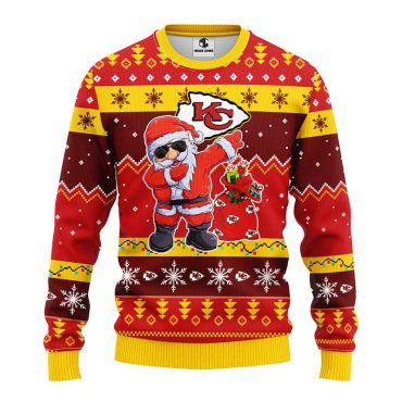 Kansas City Chiefs Dabbing Santa Claus Ugly Christmas Sweater
