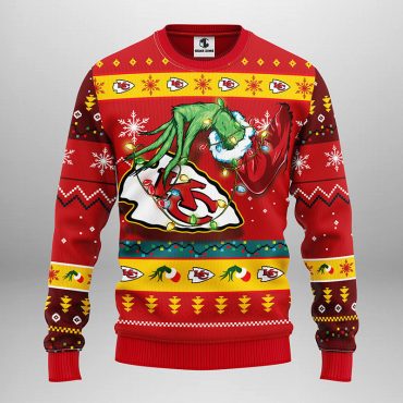 Kansas City Chiefs Grinch Hand Ugly Christmas Sweater