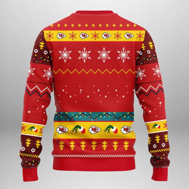 Kansas City Chiefs Grinch Hand Ugly Christmas Sweater