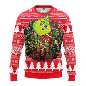 Kansas City Chiefs Grinch Hug Ugly Christmas Sweater - TeeUgly