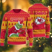 Kansas City Chiefs Grinch Stolen Ugly Christmas Sweater - TeeUgly