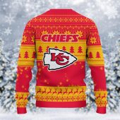 Kansas City Chiefs Grinch Stolen Ugly Christmas Sweater Back - TeeUgly