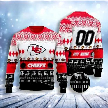 Kansas City Chiefs Reindeer March Ugly Christmas Sweater